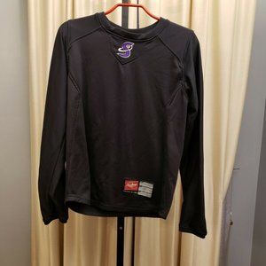 RAWLINGS Baseball Shirt Long Sleeve YOUTH Large Black
